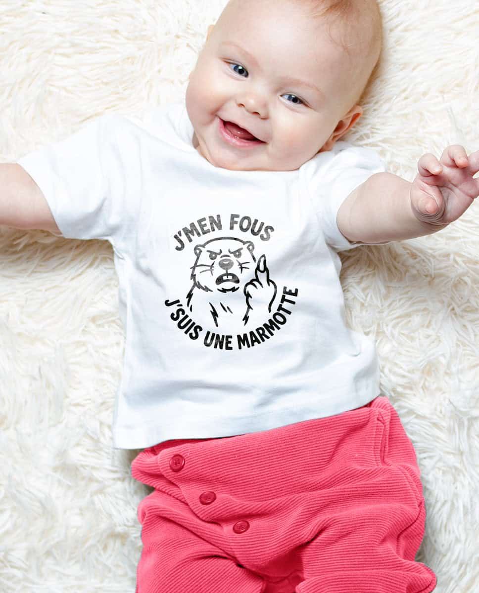 T SHIRT BEBE : J’men fous j’suis une marmotte ! – Image 4