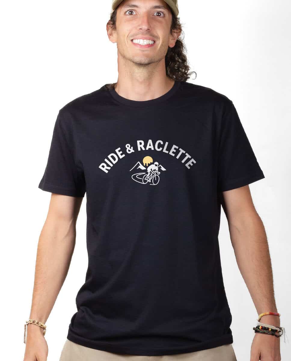 T-SHIRT HOMME : Ride & Raclette – Cycliste