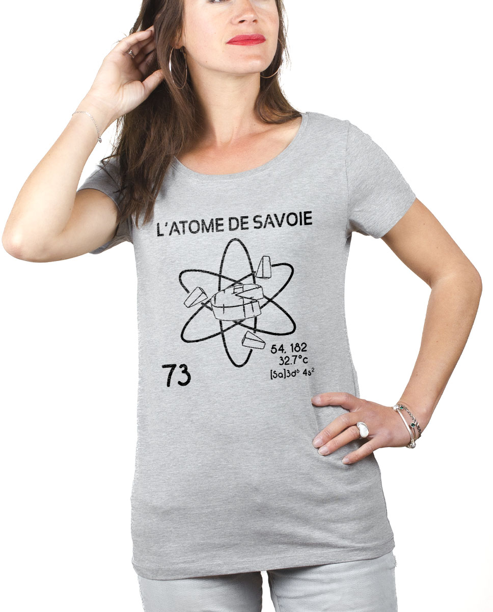 PROMO T-SHIRT FEMME : L’ATOME DE SAVOIE-GRIS-S