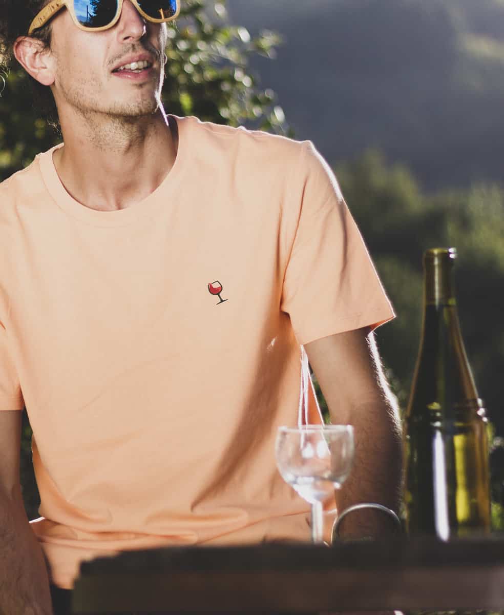 T-SHIRT UNISEXE BRODE : VERRE DE VIN