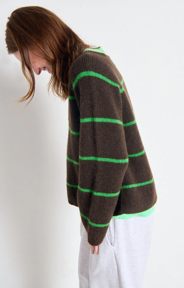 Pull Vitow Café Chiné Rayures Trèfle - American Vintage – Image 4