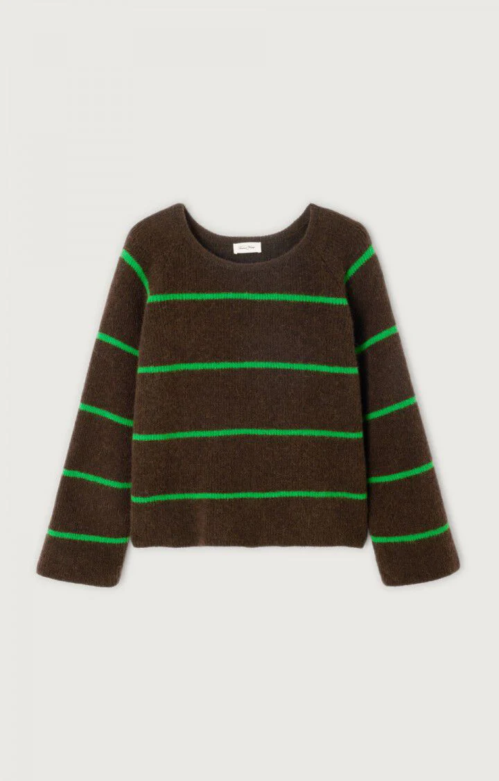Pull Vitow Café Chiné Rayures Trèfle - American Vintage – Image 5