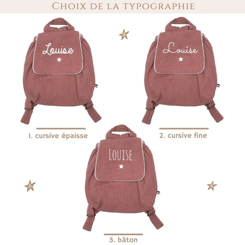 Sac Personnalisable Double Gaze Vieux Rose - Oh la la Paris – Image 2