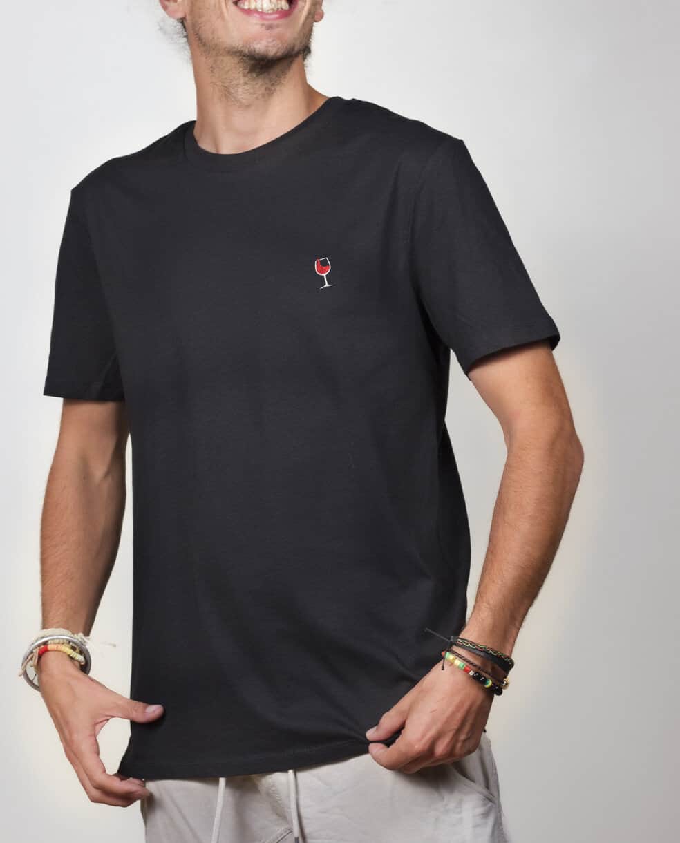 T-SHIRT UNISEXE BRODE : VERRE DE VIN – Image 3